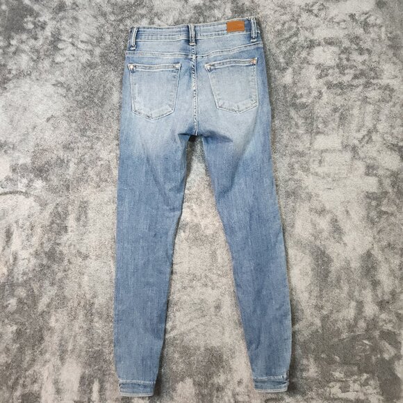 Judy Blue Jeans Womens 3 26 Blue Skinny Camo Ripped Distress Stretch Denim EUC - Picture 6 of 12